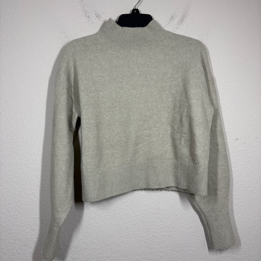 & Other Stories Size Small Mock Neck Sweater Green Acrylic Wool Blend Pullover
